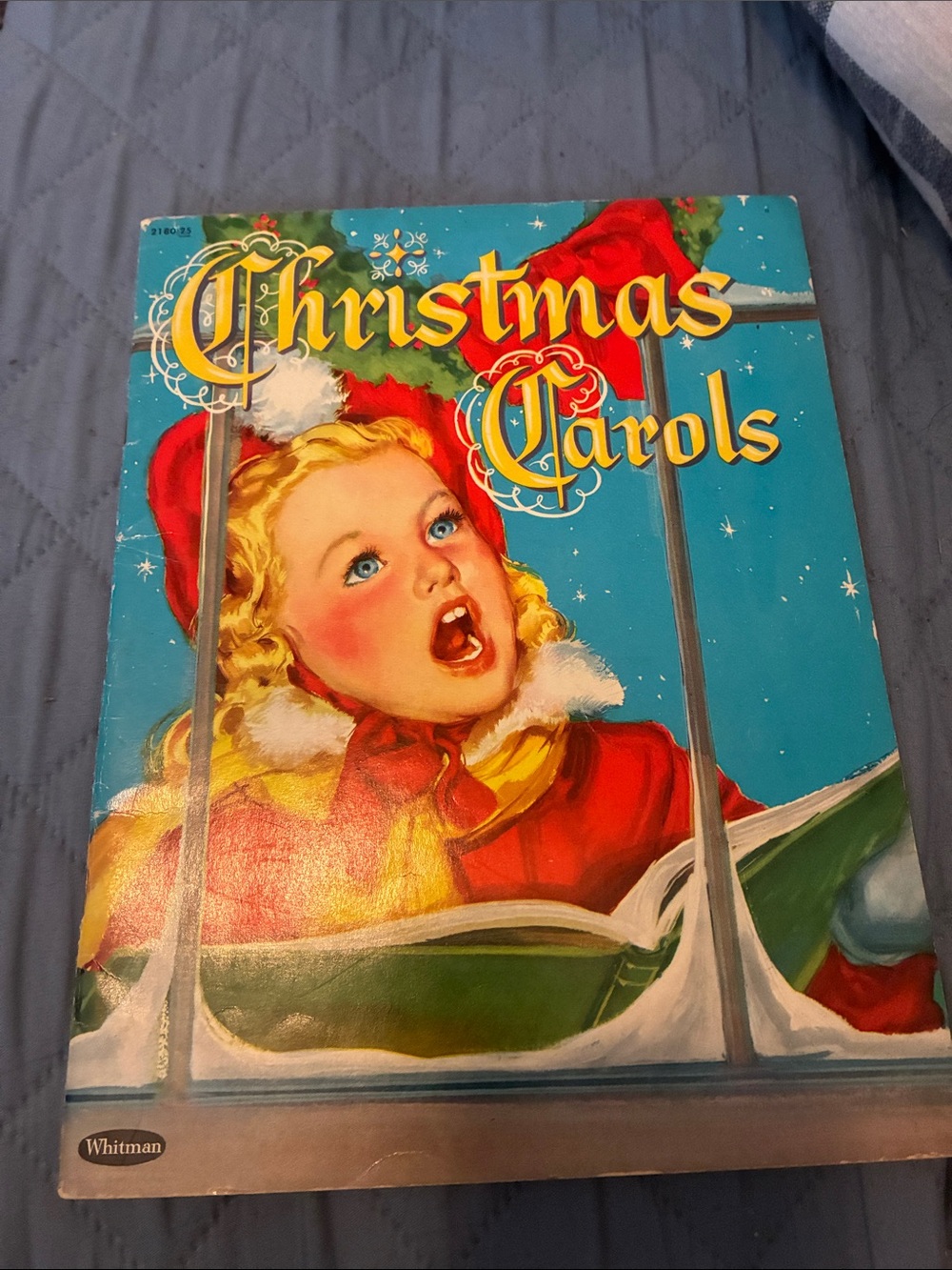 Vintage Christmas Carols Kids Book - Red & Blue Cover